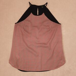 Ann Taylor Red Black White Geometric Print Sleeveless Cami Blouse